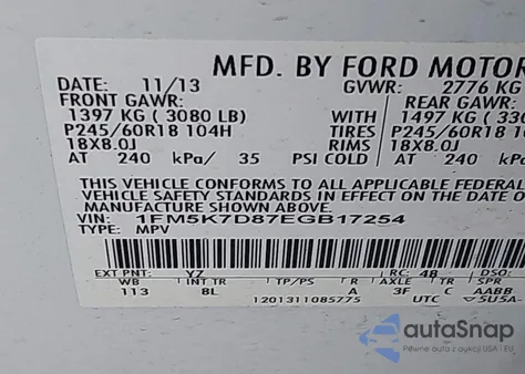 2014 Ford Explorer Xlt from USA, damaged, VIN 1FM5K7D87EGB17254